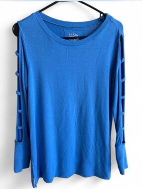 Lilly Pulitzer Royal Blue Ladder Sleeve Long Sleeve Top
